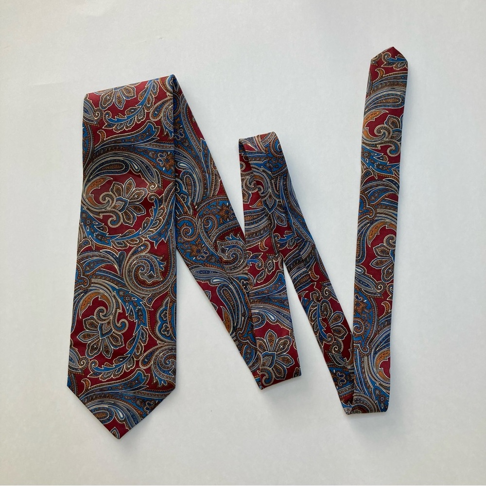 Vintage Harve Bernard Paisley Classic Pure Silk Designer Tie - Picture 3 of 4